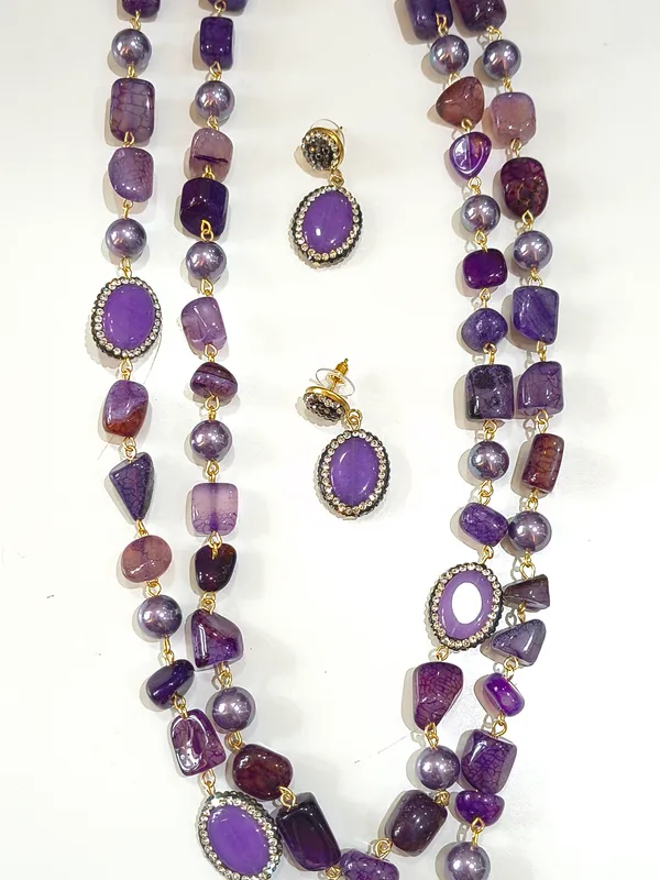 Purple_Natural_Stones_And_Copper_Alloy_Necklace_Set_For_Women