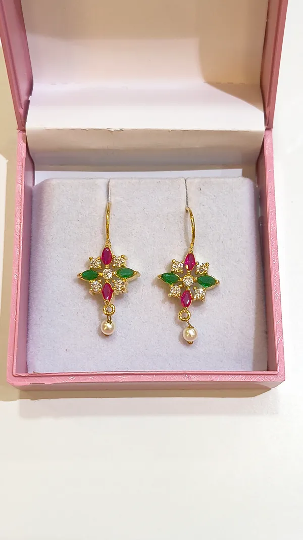 Gold_CZ_Diamond_With_Plating_Earrings_For_Women