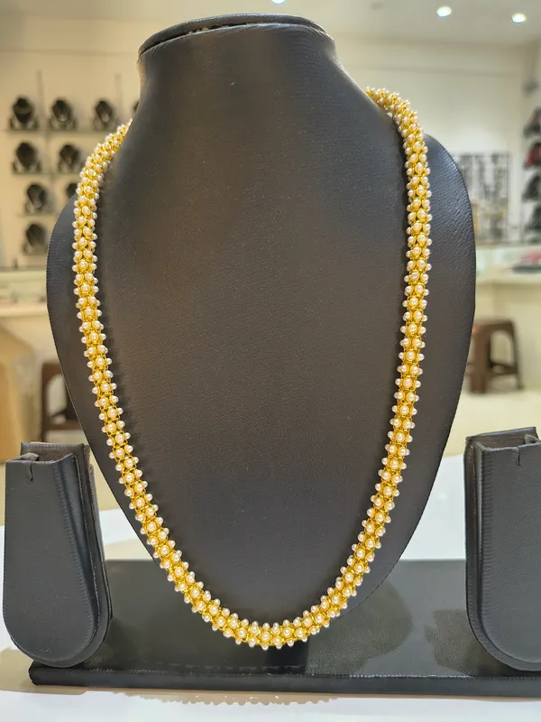 Gold_&_Blue_Pearl_Chain_For_Women