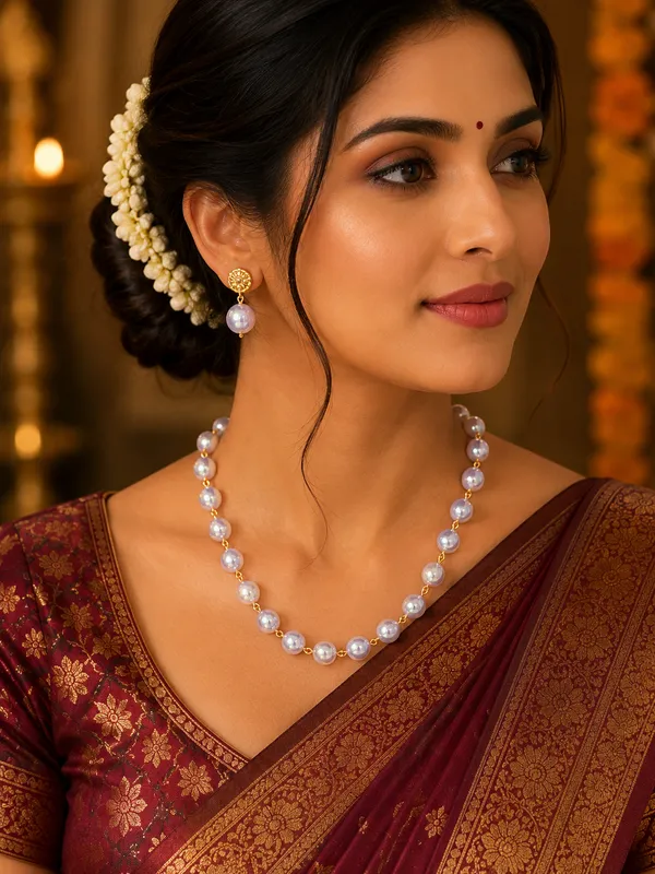 Gold_Plated_MOP_Pearl_Necklace_Set_For_Women