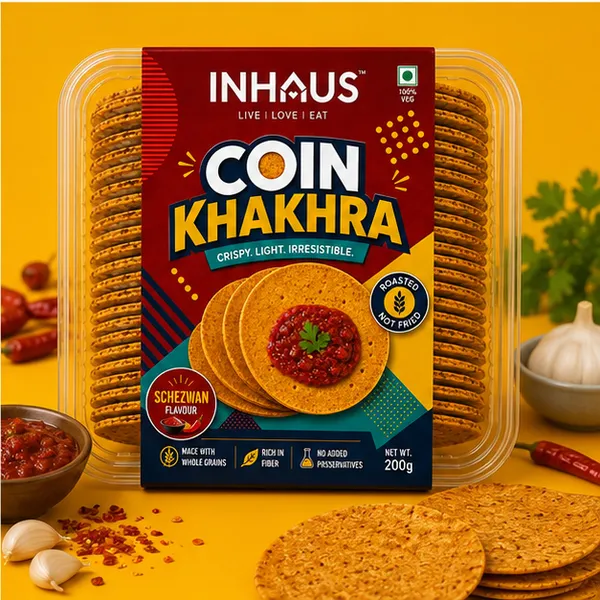 Inhaus_Schezwan_Coin_Khakhra_Roasted_Snack_200_Gm_Pack_Of_2