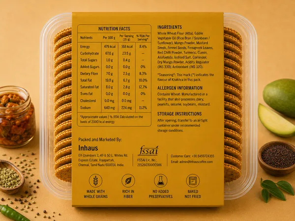 Inhaus_Achari_Coin_Khakhra_Roasted_Snack_200_Gm_Pack_Of_2