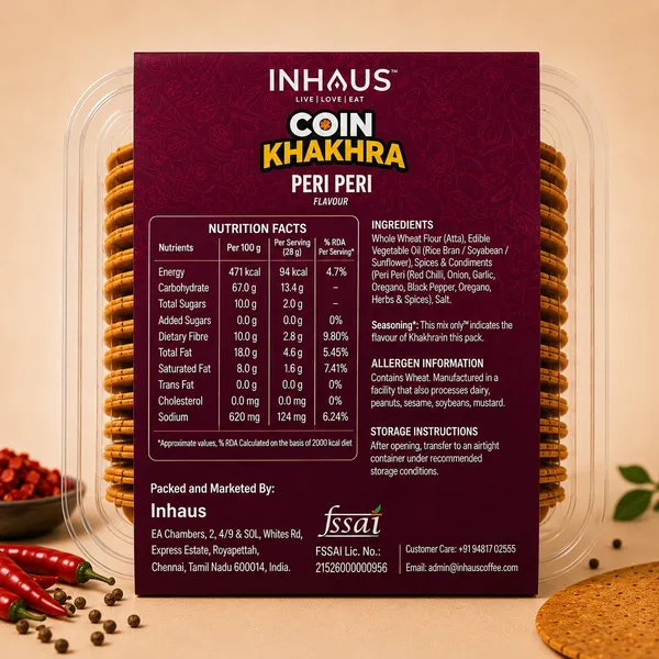 Inhaus_Schezwan_Coin_Khakhra_Roasted_Snack_200_Gm_Pack_Of_2