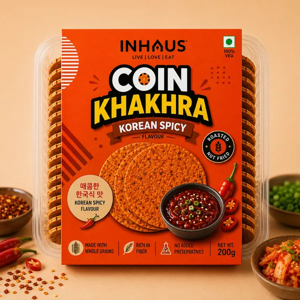 Inhaus_Korean_Spicy_Coin_Khakhra_Roasted_Snack_200_Gm_Pack_Of_2