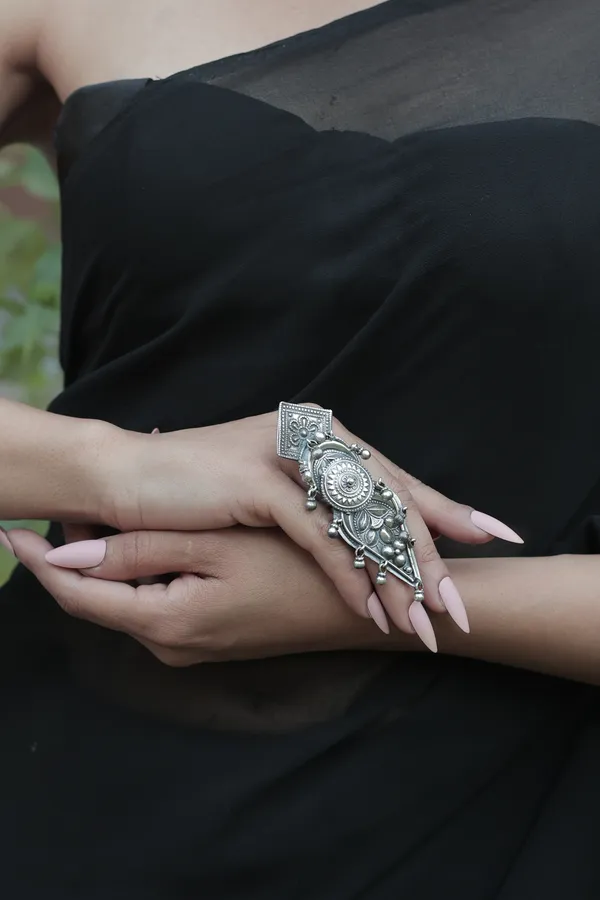 Silver_Sterling_Silver_Sun_Moon_Asymmetric_Ring_For_Women