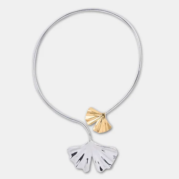 Gold_&_Silver_Sterling_Silver_Floral_Necklace_For_Women