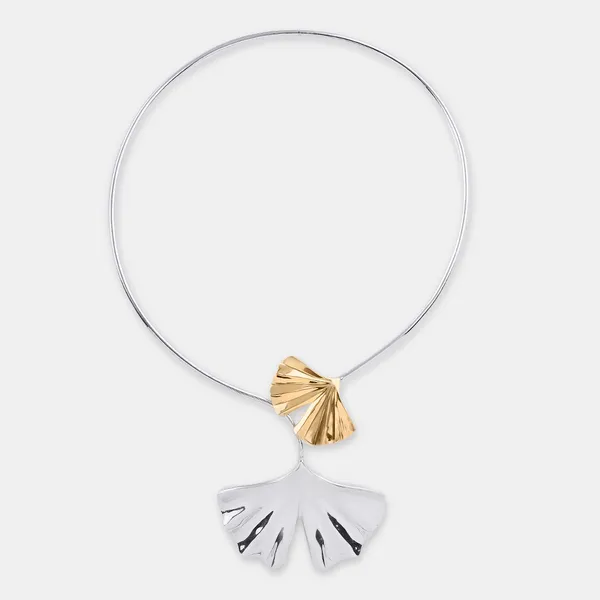 Gold_&_Silver_Sterling_Silver_Floral_Necklace_For_Women