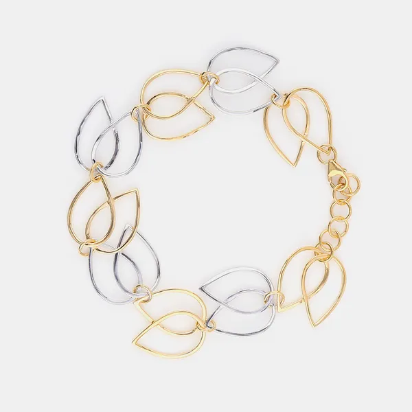Gold_&_Silver_Sterling_Silver_Twisted_Lotus_Bracelet_For_Women