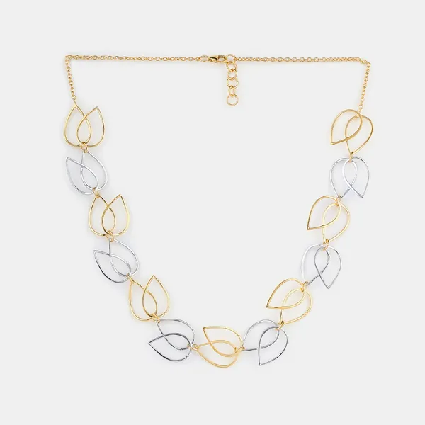 Gold_&_Silver_Sterling_Silver_Twisted_Lotus_Necklace_For_Women