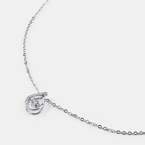Silver_Sterling_Silver_Dancing_Diamond_Drop_Necklace_For_Women
