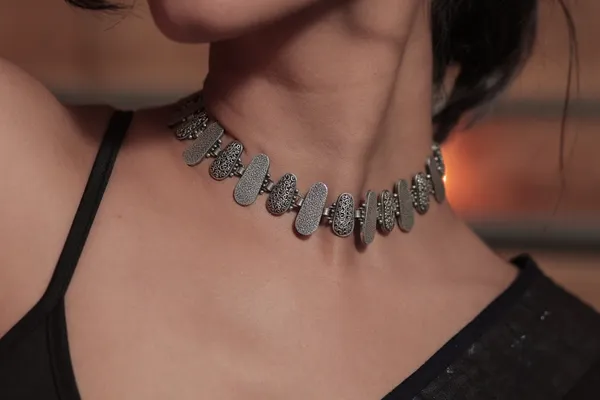 Silver_Sterling_Silver_Tribal_Interlock_Necklace_For_Women