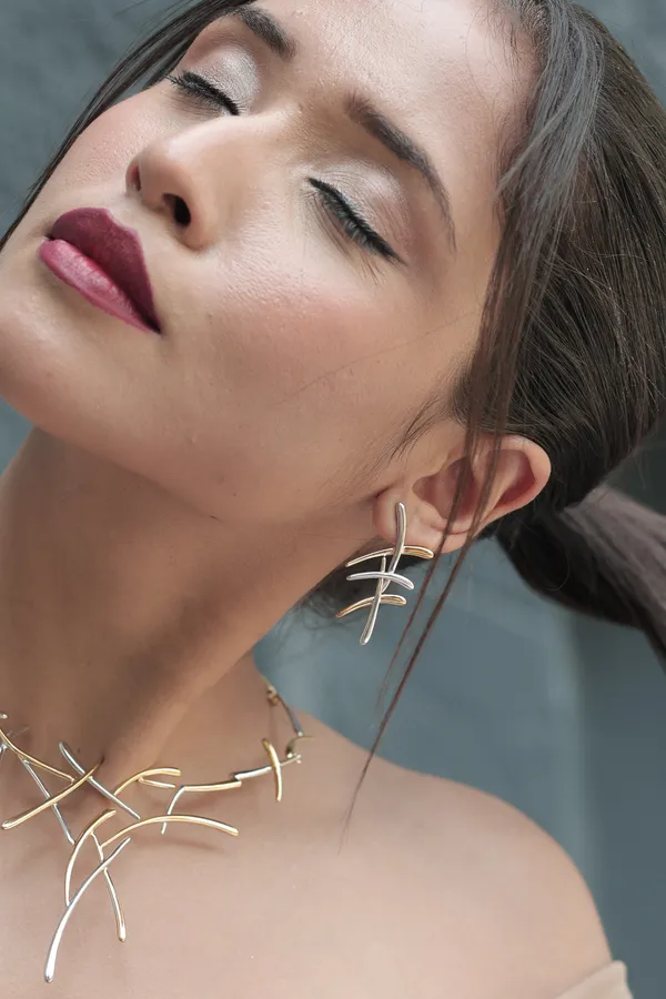 Gold_&_Silver_Sterling_Silver_Deconstructed_Twigs_Earrings_For_Women