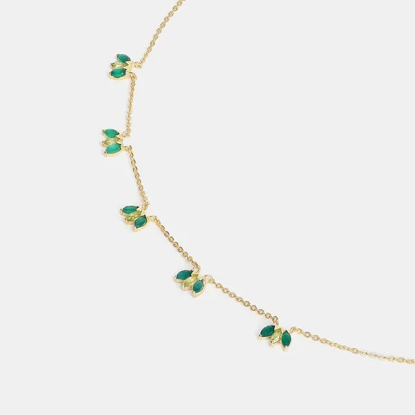 Gold_Sterling_Silver_Lotus_Bud_Green_Stone_Necklace_For_Women