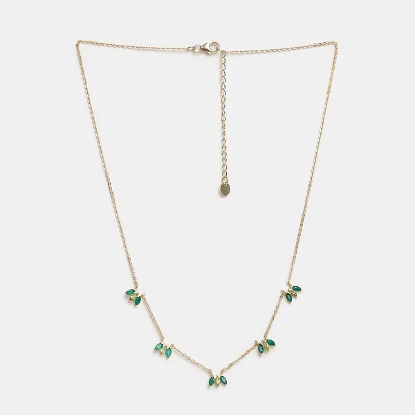 Gold_Sterling_Silver_Lotus_Bud_Green_Stone_Necklace_For_Women