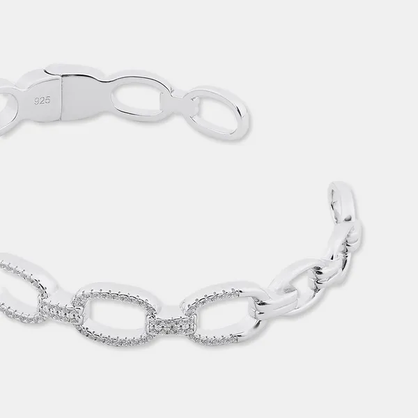 Silver_Sterling_Silver_Classic_Chain_Lock_Bracelet_For_Women