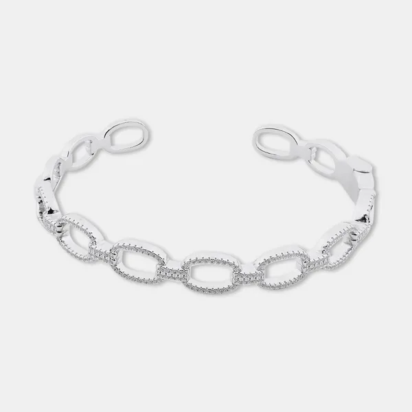 Silver_Sterling_Silver_Classic_Chain_Lock_Bracelet_For_Women