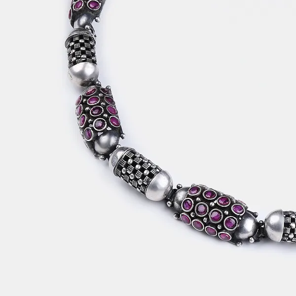 Silver_Sterling_Silver_Capsule_Jalli_Choker_Necklace_For_Women