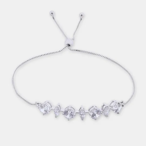 Silver_Sterling_Silver_Alternate_Rhombus_Bracelet_For_Women