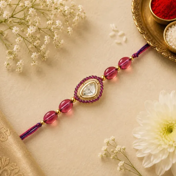 Beautiful_Kundan_&_Pearl_Rakhi_with_Roli_Chawal_&_Card