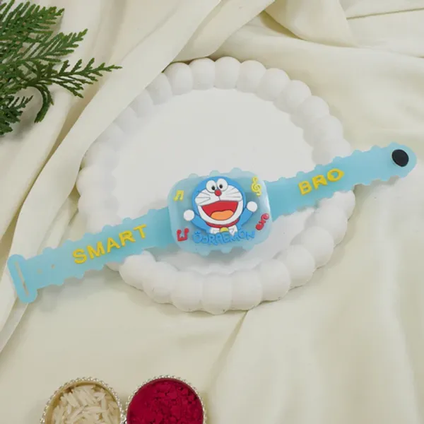 Cute_Doreamon_Band_Rakhi_With_RoliChawal_&_Card