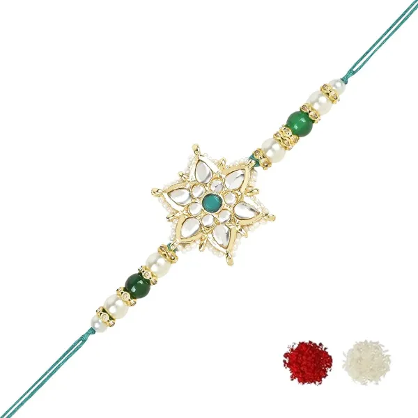 Green_Thread_Beaded_Rakhi_For_Raksha_Bandhan_For_Brother