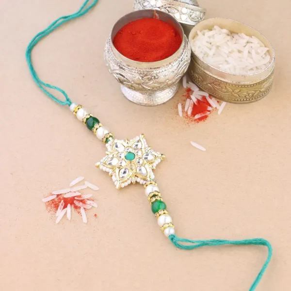 Green_Thread_Beaded_Rakhi_For_Raksha_Bandhan_For_Brother