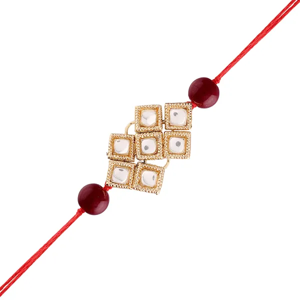 Gold_Plated_Ethnic_Designer_Kundan_Pearl_Rakhi_for_Brother/Men