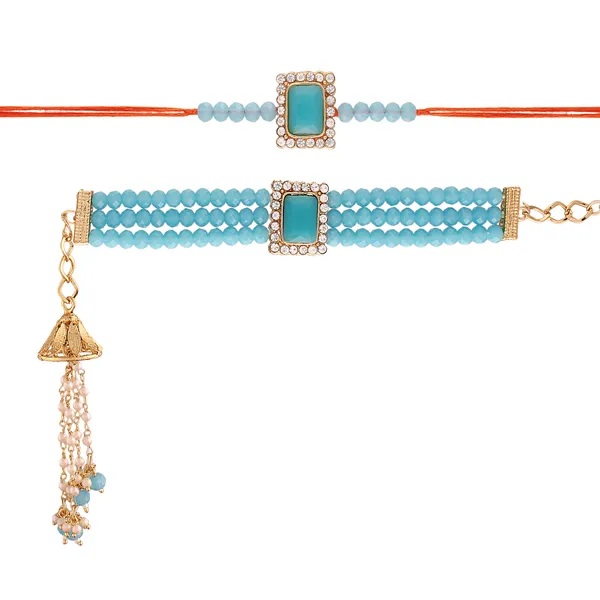 Blue_Thread_Beaded_Rakhi_For_Raksha_Bandhan_For_Bhaiya_And_Bhabhi