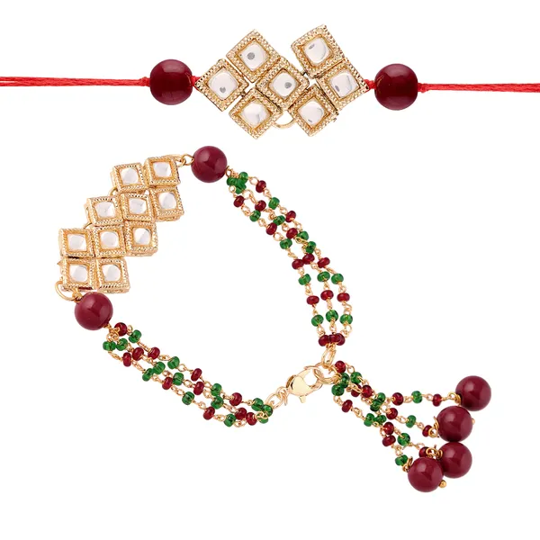 Kundan_Bhaiya_Bhabhi_Lumba_Pearl_Rakhi_With_Roli_Chawal
