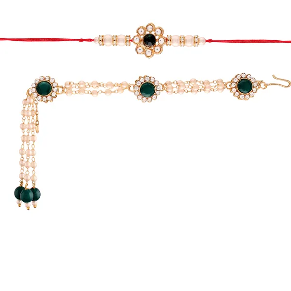 Antique_Pearl_Bhaiya_Bhabhi_Lumba_Rakhi_With_Roli_Chawal
