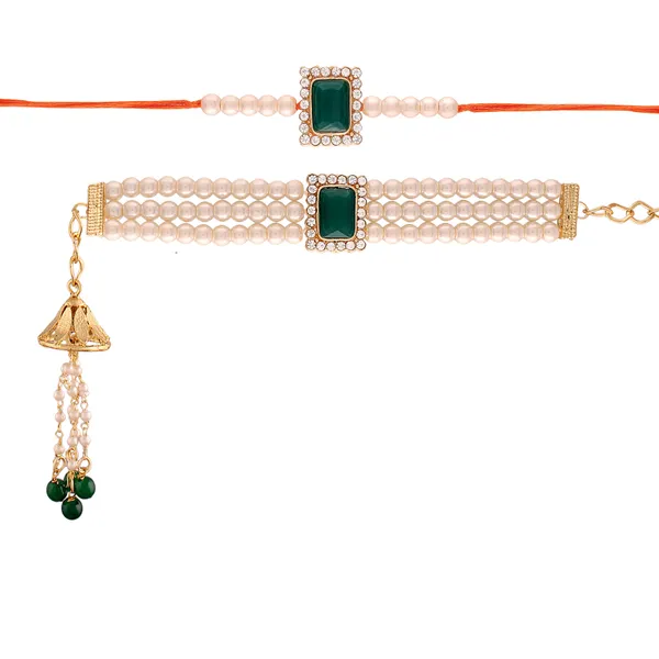 Traditional_Bhaiya_Bhabhi_Lumba_Pearl_&_Rakhi_With_Roli_Chawal