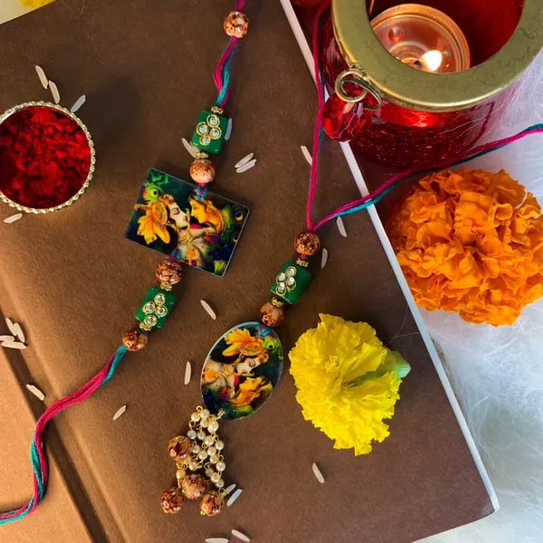 Radha_Krishna_Bhaiya_Bhabhi_Lumba_Rakhi_With_Roli_Chawal