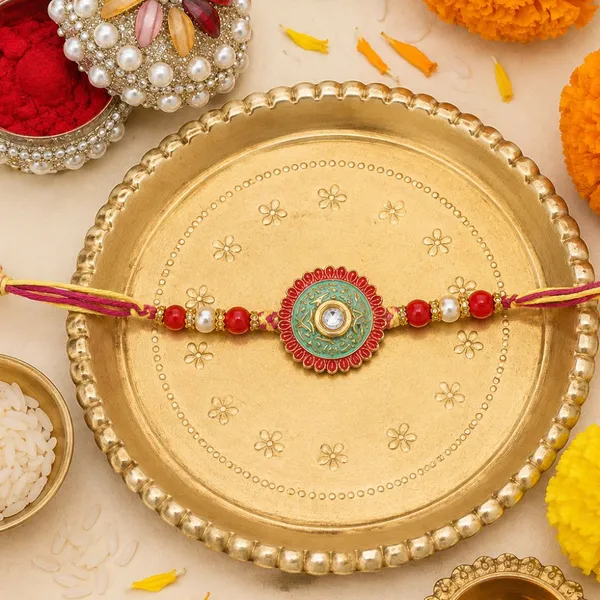 Gold_Plated_Meenakari_Pearl_Rakhi_Bracelet_for_Brother/Men