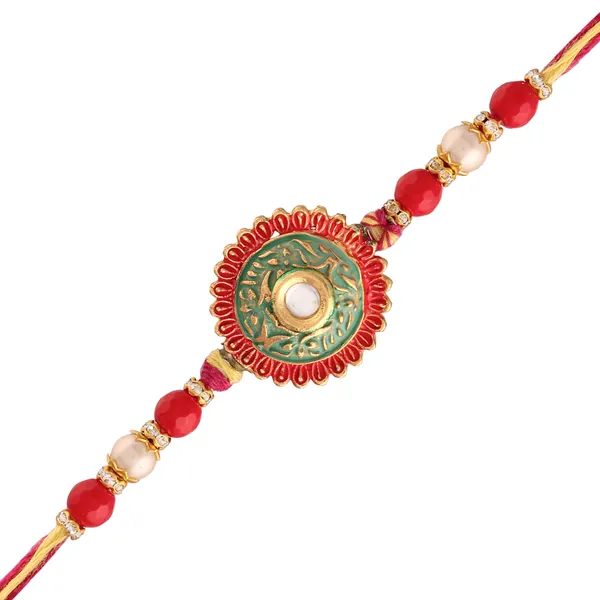 Gold_Plated_Meenakari_Pearl_Rakhi_Bracelet_for_Brother/Men