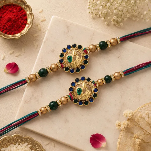 Designer_Peacock_Rakhi_for_Brother_-_Pack_of_2