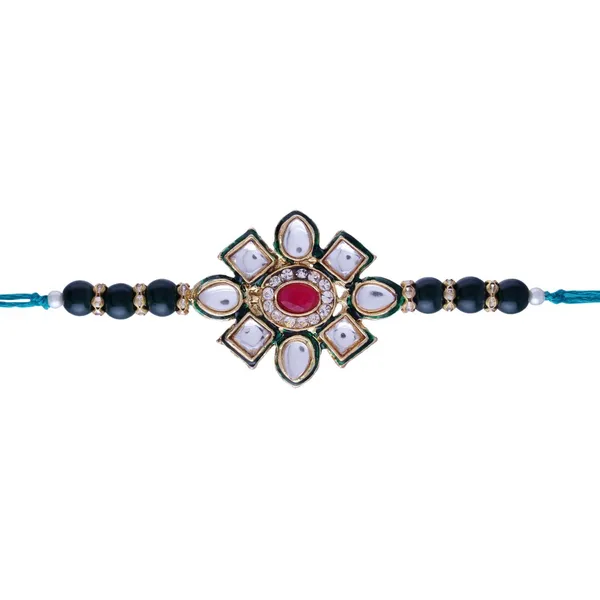 Green_Thread_Beaded_Rakhi_For_Raksha_Bandhan_For_Brother
