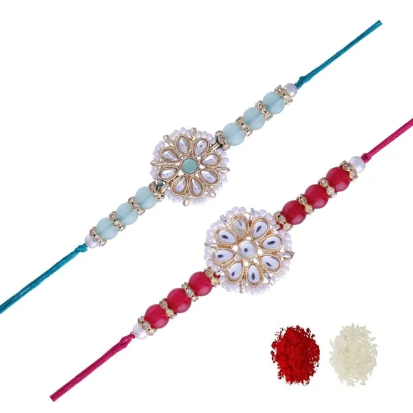 18k_Gold_Plated_Pearl_Combo_Rakhi_Bracelet_for_Men/Brother_(Pack_of_2)