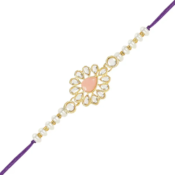 Elegant_Bhaiya_Bhabhi_Lumba_&_Pearl_Rakhi_With_Roli_Chawal_&_Card