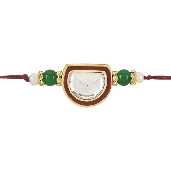 Red_And_Green_Thread_Beaded_Rakhi_For_Raksha_Bandhan_For_Brother