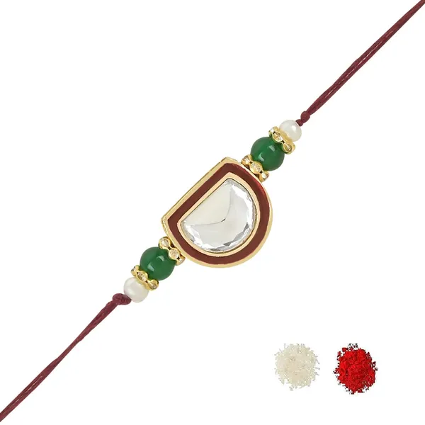 Red_And_Green_Thread_Beaded_Rakhi_For_Raksha_Bandhan_For_Brother