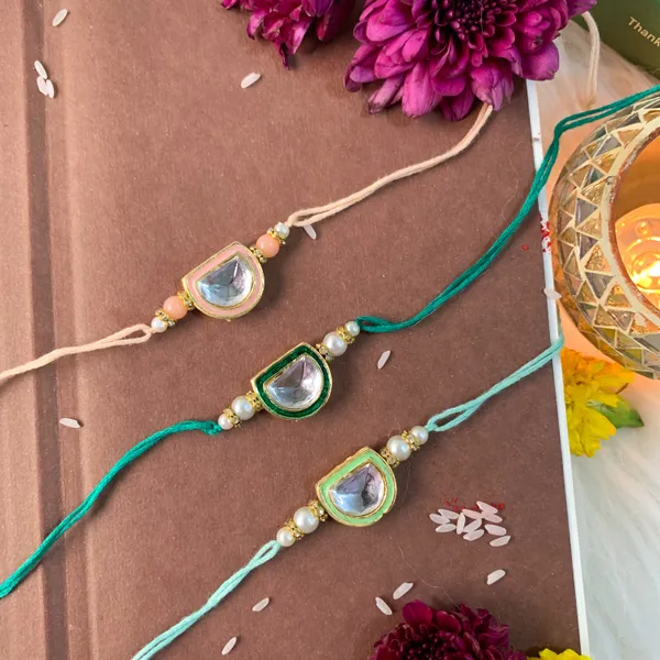 Green_And_Peach_Thread_Beaded_Rakhi_For_Raksha_Bandhan_For_Kids_Pack_Of_3