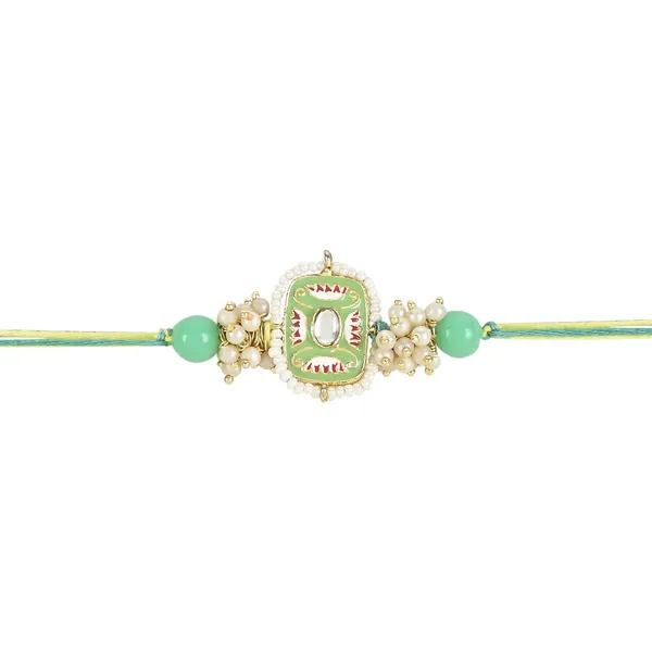 Mesmerizing_Kundan_And_Meena_Rakhi_With_Roli_Chawal_&_Card