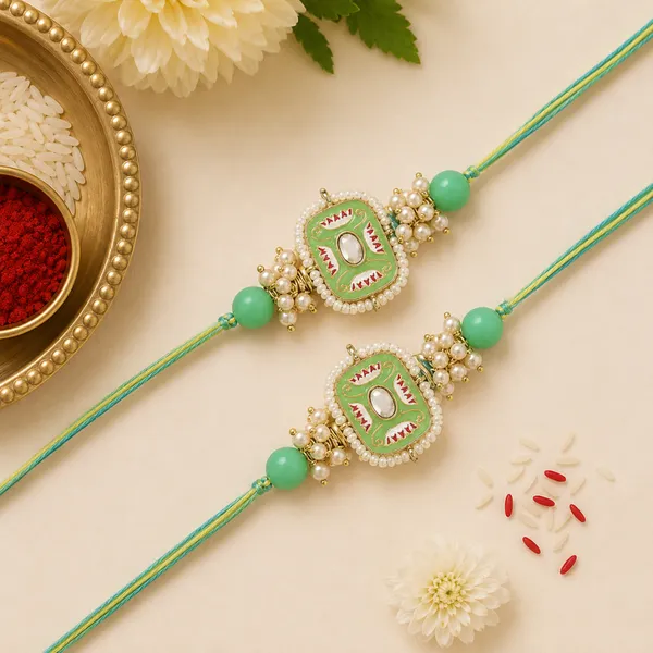 Mint_Thread_Beaded_Rakhi_For_Raksha_Bandhan_For_Brother_Pack_Of_2