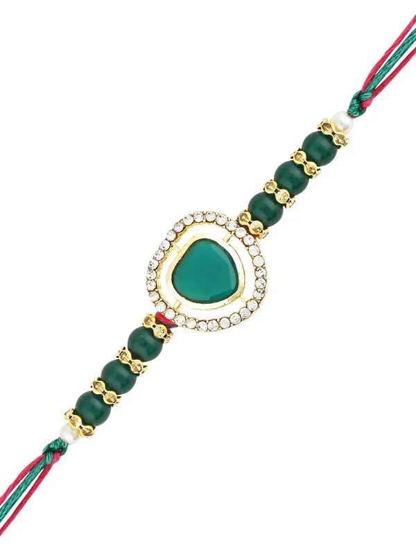 Elegant_Bhaiya_Bhabhi_Lumba_&_Pearl_Rakhi_With_Roli_Chawal_&_Card