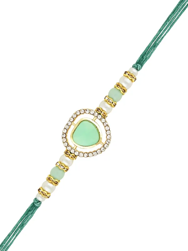 Elegant_Bhaiya_Bhabhi_Lumba_&_Pearl_Rakhi_With_Roli_Chawal_&_Card