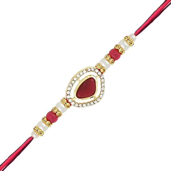 Red_And_White_Thread_Beaded_Rakhi_For_Raksha_Bandhan_For_Bhabhi