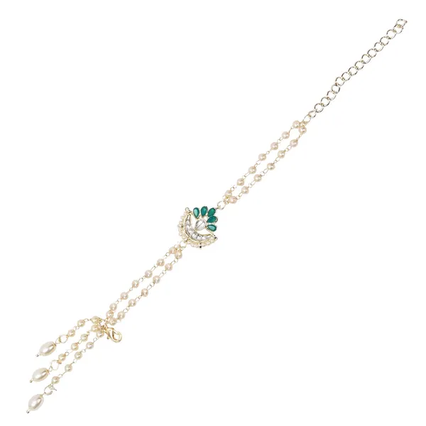 White_And_Green_Thread_Beaded_Rakhi_For_Raksha_Bandhan_For_Bhaiya_And_Bhabhi