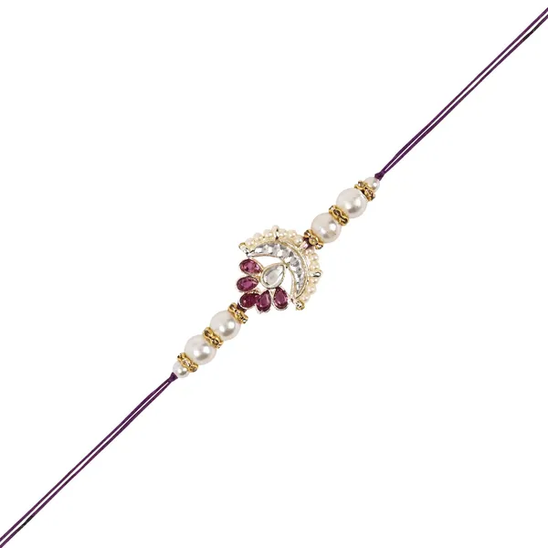 Elegant_Bhaiya_Bhabhi_Lumba_Pearl_Wine_&_Rakhi_With_Roli_Chawal_&Card