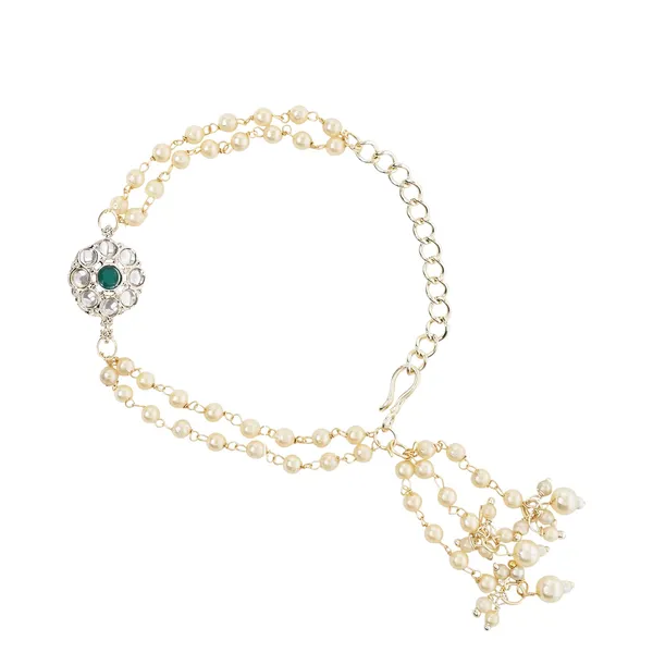 Elegant_Bhaiya_Bhabhi_Green_Lumba_&_Pearl_Rakhi_With_Roli_Chawal_&Card