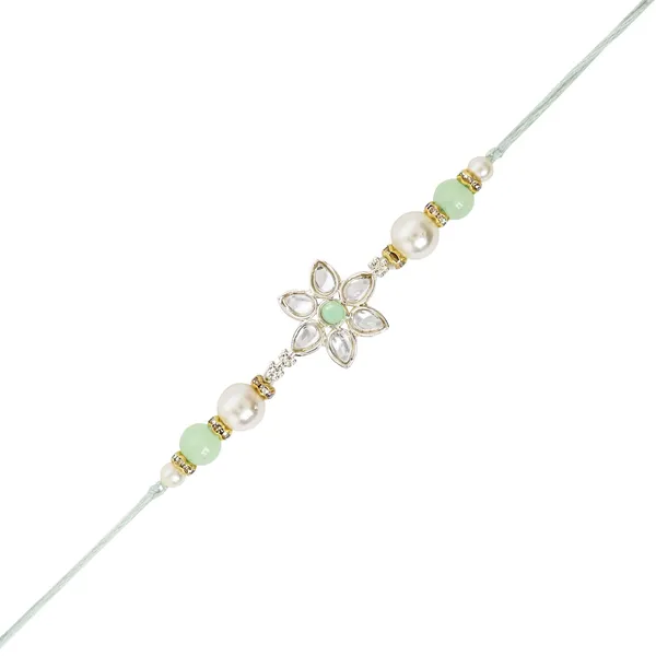 Blue_And_White_Thread_Beaded_Rakhi_For_Raksha_Bandhan_For_Bhaiya_And_Bhabhi